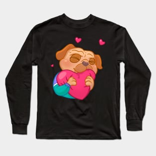 In love pug during isolation of COVID-19 Long Sleeve T-Shirt